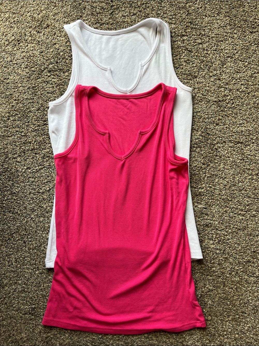 Amazon Women’s Racerback Tank Tops - Hot Pink & White 2- pack
